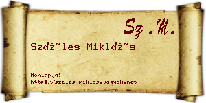 Széles Miklós névjegykártya