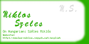 miklos szeles business card
